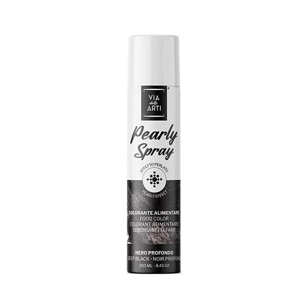 Pearly Deep Black 250 ml Volcke Aerosol: colorante alimentare spray nero profondo perlato