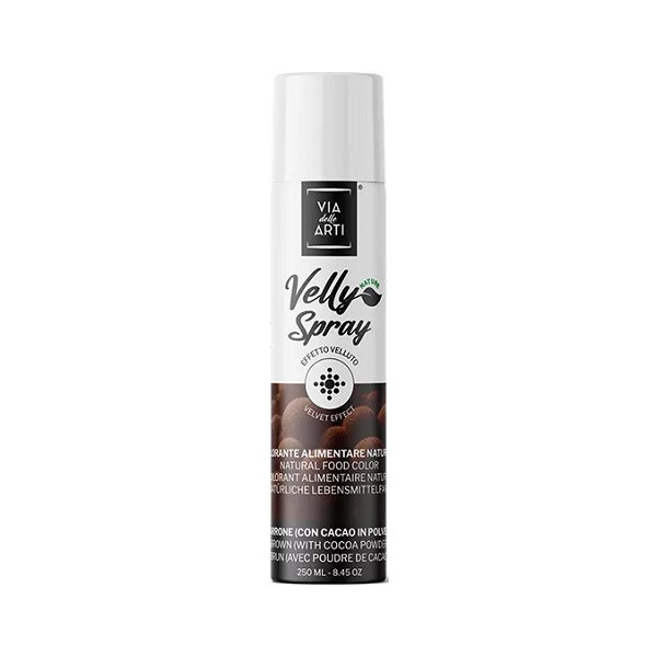 Velly Natural Cocoa da 250 ml: colorante alimentare spray color cacao vellutato di Via delle Arti da Volcke Aerosol
