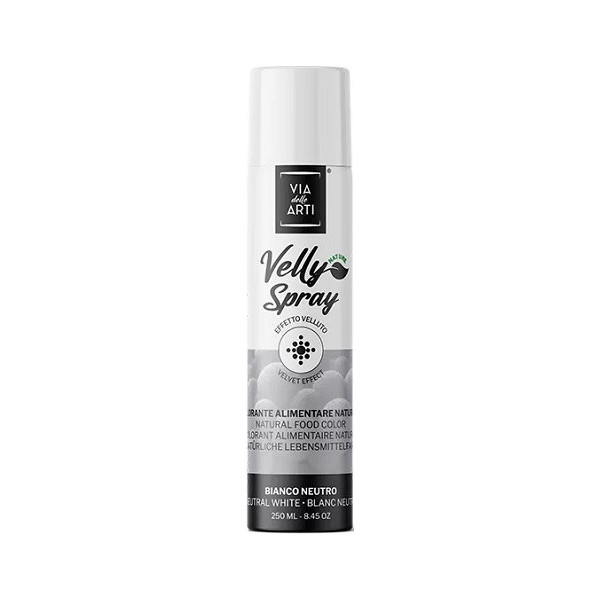 Velly Natural Neutral da 250 ml: colorante alimentare spray color bianco neutro vellutato di Via delle Arti da Volcke Aerosol