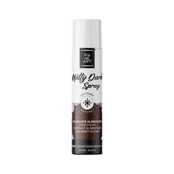 Matty Dark Brown colorante alimentare spray marrone scuro da 250 ml di Via delle Arti da Volcke Aerosol