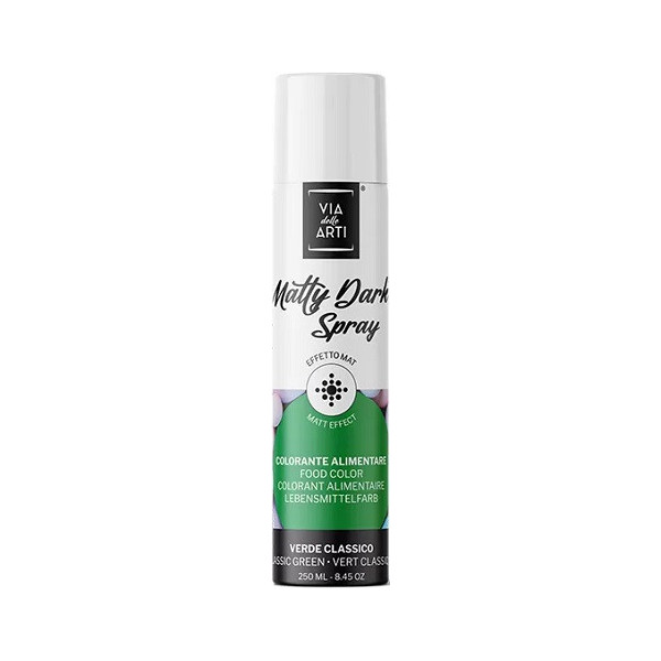 Matty Dark Classic Green colorante alimentare spray verde classico da 250 ml di Via delle Arti da Volcke Aerosol