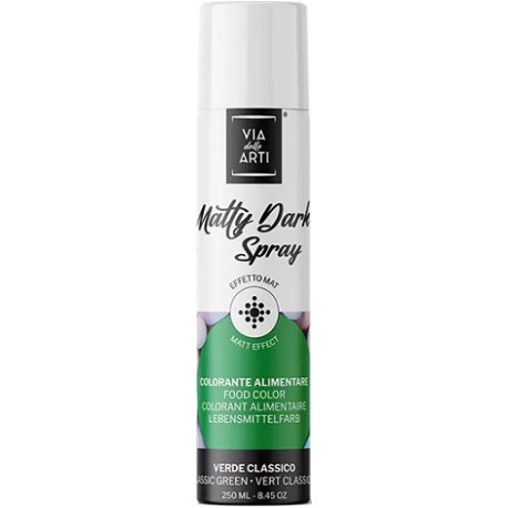 Matty Dark Classic Green colorante alimentare spray verde classico da 250 ml di Via delle Arti da Volcke Aerosol