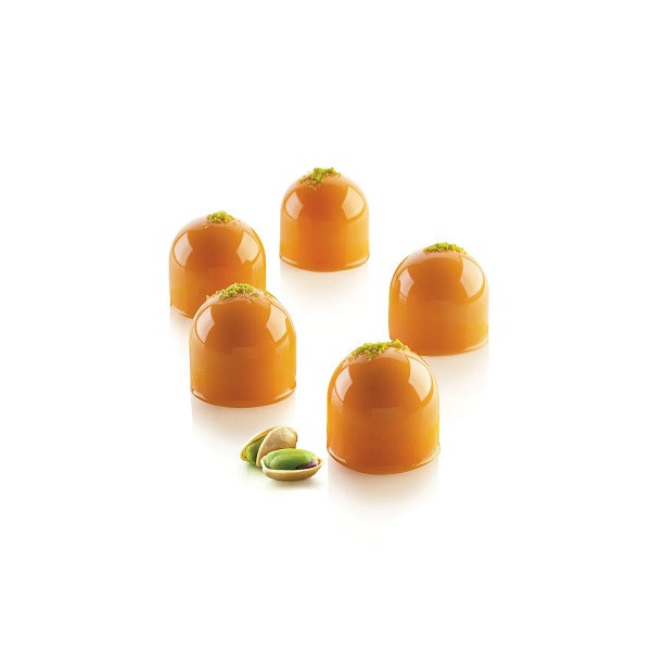 Dome 40 ml Silikomart: stampo in silicone bianco per 15 mini cupole di diametro 4 x h 4 cm