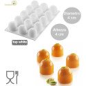 Dome 40 ml Silikomart: stampo in silicone bianco per 15 mini cupole di diametro 4 x h 4 cm
