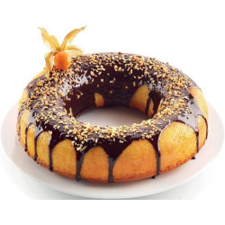 Sft205 ciambellone Silikomart: stampo silicone con anello per ciambella bassa o savarin ø24xh5,5 cm