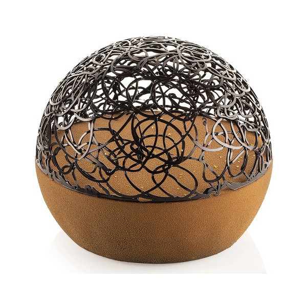 Kit Choco Globe Silikomart: set globo con stampo silicone e stampo TritanTM per decoro di cioccolato di ø15xh5 cm