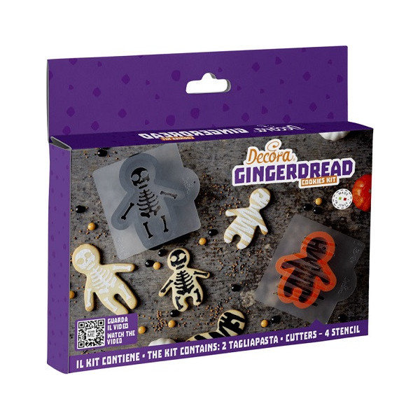 Gingerdread Decora o Ginger Halloween set 2 tagliapasta e 4 stencil
