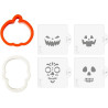 Halloween Monsters Decora o mostri di halloween set 2 tagliapasta e 4 stencil
