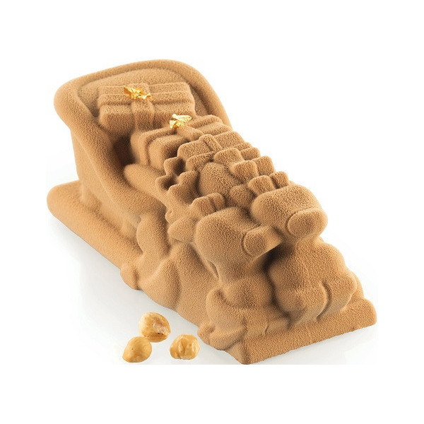 Kit Nord Pole 940 Silikomart set stampo silicone e supporto per semifreddi tronchetto slitta con renne