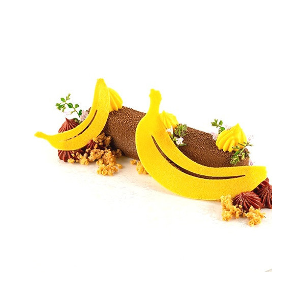 Banana Silikomart stampo silicone giallo 10 banane grandi e 21 banane piccole. linea Naturae