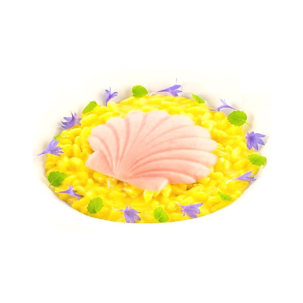 Canestrello 15 Silikomart: stampo silicone giallo 8 preparazioni conchiglie capasanta, linea Naturae