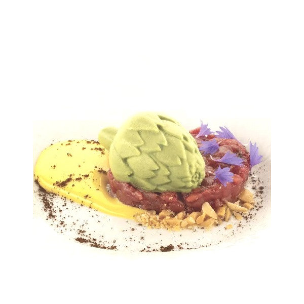 Carciofo 28 Silikomart: stampo silicone giallo, linea Naturae, per 12 carciofi