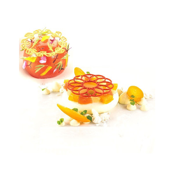 Corona Silikomart stampo silicone giallo 18 decori ghirlande di due diverse forme, linea Naturae