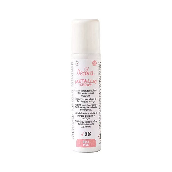 Spray rosa metallizzato da 75 ml di Decora: colorante rosa spray alimentare