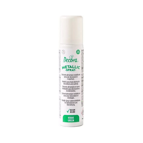 Spray verde metallizzato da 75 ml di Decora: colorante verde spray alimentare