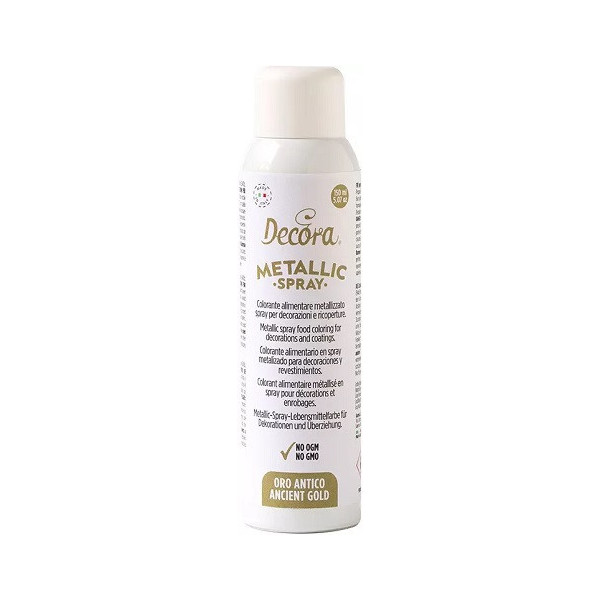 Spray oro antico metallizzato da 150 ml di Decora: colorante oro antico spray alimentare