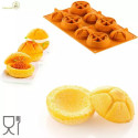 Stampo Michetta 92 pe 4 panini rosette soffiate in Silicone Giallo da Silikomart, linea Naturae