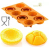 Michetta 92 Silikomart stampo silicone giallo 4 preparazioni panini rosette soffiate, linea Naturae