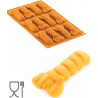 Scampo 20 Silikomart stampo silicone giallo 12 preparazioni code di scampi, linea Naturae