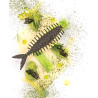 Lisca 4 Silikomart: stampo in silicone giallo per 16 preparazioni a forma di lische di pesce della ì linea Naturae Lisca 4 Silikomart: stampo in silicone giallo per 16 preparazioni a forma di lische di pesce della ì linea Naturae