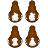 Lampadine natalizie stampo cioccolato policarbonato 4 lampadine con decori natalizi