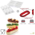 Kit Eclair 140 ml Stampo in silicone 129 x 40 e h 35 mm + cutter di Silikomart