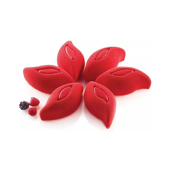 Stampo Ruben 140 Silikomart: stampo in silicone per 6 petali da 114x57 h45mm con cutter