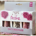 Set Decor Mix argento e rosa metallizzato Decora 3 decorazioni di lenti perline e bastoncini 85 g