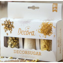 Set Decor Mix oro e bianco Decora 3 decorazioni di lenti perline e bastoncini 85 g