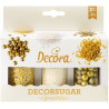 Set Decor Mix oro e bianco Decora 3 decorazioni di lenti perline e bastoncini 85 g
