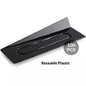 Set 100 vassoi monoporzioni rettangolari in plastica neri da 14x4 cm, riutilizzabili da Silikomart
