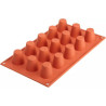 Stampo babà piccoli diametro 35 mm in silicone color terracotta SF019 da Silikomart