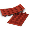 Stampo babà piccoli diametro 35 mm in silicone color terracotta SF019 da Silikomart