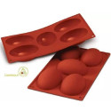 Half egg Silikomart: stampo in silicone per cavità a forma di 5 mezzo uovo da 102x73 h 36 mm