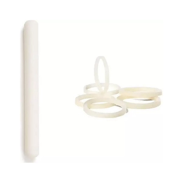 Kit mattarello grande liscio in Nylon 52 cm con spessori o guide grandi da Decora