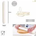 Kit mattarello grande liscio in Nylon 52 cm con spessori o guide grandi da Decora