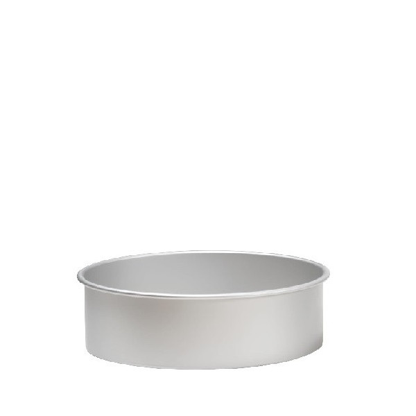 Teglia tonda liscia per torta americana in alluminio anodizzato alta 10 cm e larga 10 cm da Decora