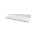 Set 100 vassoi monoporzioni rettangolari in plastica bianca da 14x4 cm, riutilizzabili da Silikomart