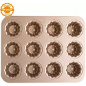 Stampo 12 big Cannele Bordelais ø55 mm ed h 45 mm metallo antiaderente rose gold line da Decora