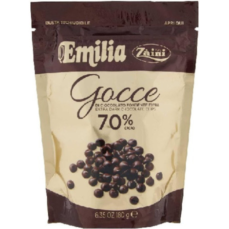 Gocce di cioccolato Emilia fondente extra 70% cacao 200 g Zaini