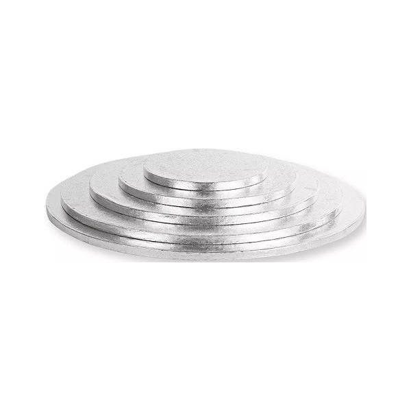 Da 18 a 40 cm sottotorta cartone argento tondo Decora vassoio torta rigido spessore 1,2 cm