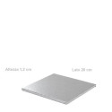 Sottotorta in cartoncino quadrato argento Decora 20x20 h1,2 cm vassoio torta rigido