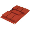Wide Rectangle Cake: stampo Rettangolo in silicone per 7 forme rettangolari da 8,7 cm SF110 di Silikomart