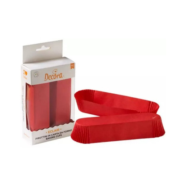 Set 60 pirottini rossi eclair in carta da forno antiaderente da 135x35 h 25 mm da Decora