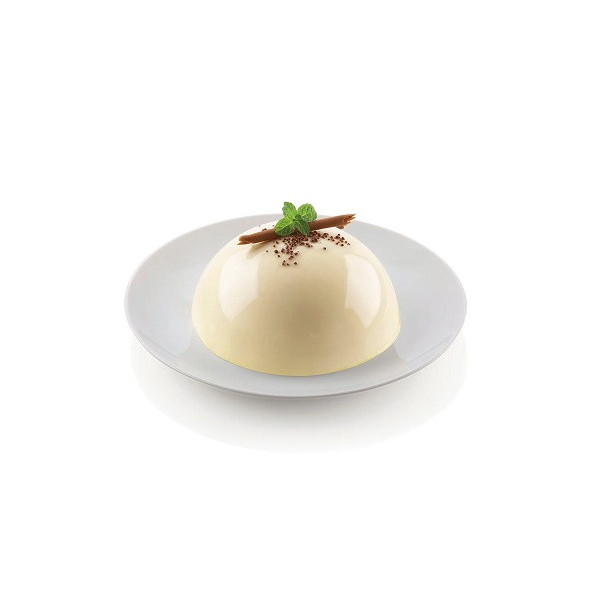 Zuccotto115/12 Silikomart: 12 stampi zuccotti Tortaflex Zuc bianchi in silicone da 115 mm 400 ml con vassoio 60x40 cm