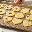 Teglia forata cookies Decora teglia per biscotti metallo antiaderente rose gold line 39,7x27 h 2,4 cm