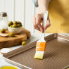 Teglia forata cookies Decora teglia per biscotti metallo antiaderente rose gold line 39,7x27 h 2,4 cm