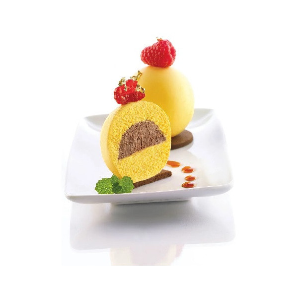 Mul3D 58 Silikomart set stampo silicone con stampo top e vassoio per sfere di gelato diametro 58 mm