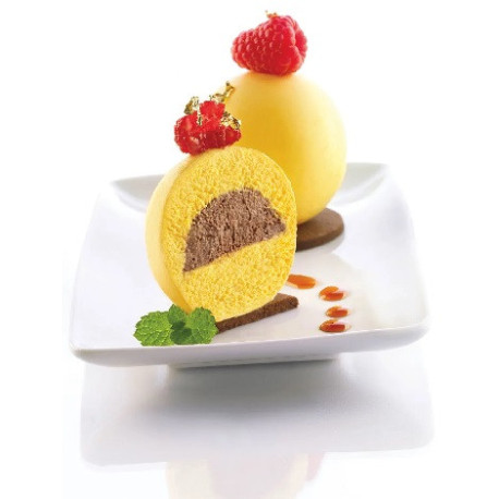 Mul3D 58 Silikomart set stampo silicone con stampo top e vassoio per sfere di gelato diametro 58 mm