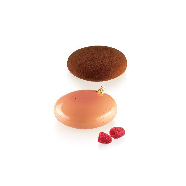 Mul3D pebble 120 Silikomart set stampo silicone e stampo top su vassoio per 4 gelati ciottolo o sasso 3D ø80 h 35 mm